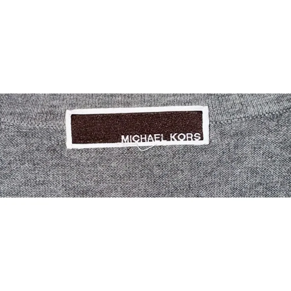 Michael Kors Ink Dipped Argyle Gray Sweater‎ Womens Sz XL Preppy Academia Grunge